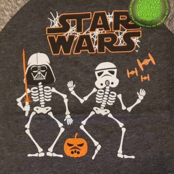 Star Wars Glow in the Dark Halloween Shirt 2T NWT - Picture 4 of 6